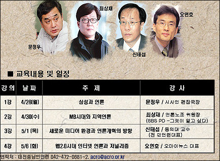  대전충남민언련이 마련한 언론강좌