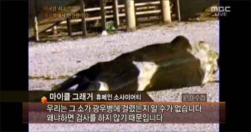  13일 밤 MBC 'PD수첩'이 ''미국산 쇠고기, 광우병에서 안전한가2'를 방송했다.