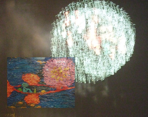 '서정적인 피카소' 몽우의 작품 '동해'를 연상하는 불꽃