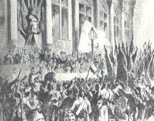 1871년 3월 28일, 파리시청에서의 코뮌 선언