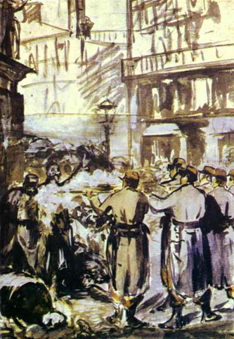 마네 <파리 코뮌의 바리케이드>, 1871, 헝가리 부다페스트 미술관