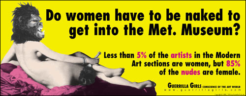 게릴라 걸즈 <여성이 메트로폴리탄 미술관에 들어가기 위해서는 벌거벗어야 하는가?> ,1989