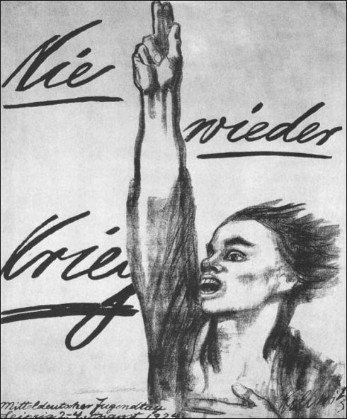 1924년에 석판화로 제작되어 독일의 거리 곳곳에 나붙었던 그녀의 반전 포스터들은 반전운동 확산의 촉매 역할을 했다. 