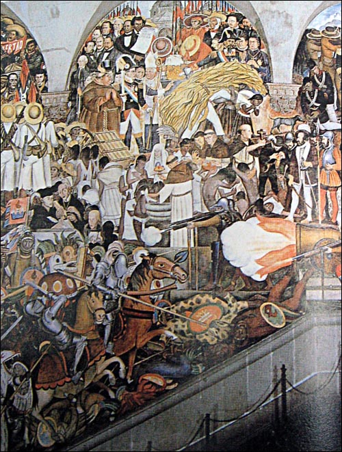 1856~57년 베니토 후아레스가 당시까지 끊임없이 이어지던 내란으로부터의 탈출과 외세의 침략으로부터의 독립, 스페인 식민지 시대부터 상존해 오던 교회의 권력에서 벗어나 교회와 국가의 분리를 주장하는 등의 내용이 담긴 헌법을 제정하는 장면을 묘사했다.