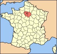 일 드 프랑스(주황색으로 표시된 지역).