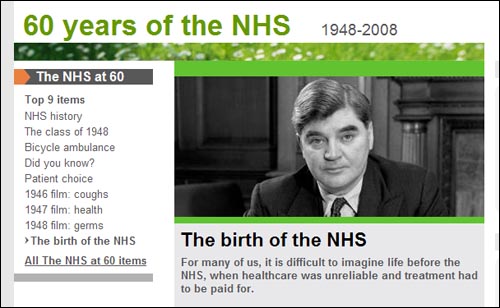 NHS 설립 과정에서 커다란 역할을 한 당시 보건성 장관 베번.