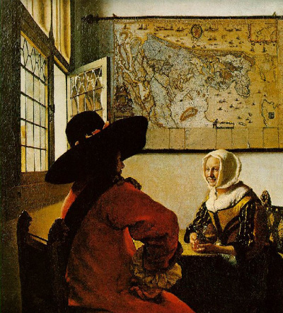장교와 웃는 소녀, 1657-1659년