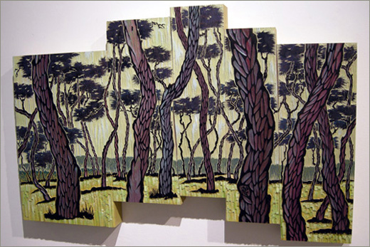 '남산-40' 나무를 파고 채색 60×101cm 2006  