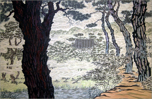 '담양-36' 나무를 파고 채색 60×90m 2008  