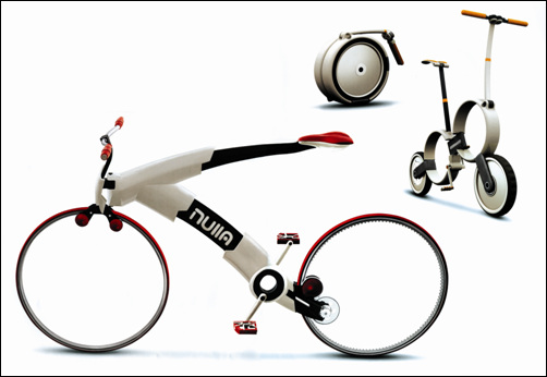 미래형 자전거. 접이식이다.