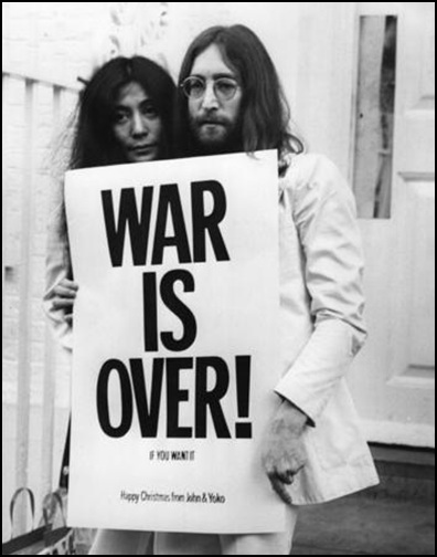 전쟁은 끝났다. 존 레논과 오노 요코가 벌인  반전 행위예술 '전쟁은 끝났다'