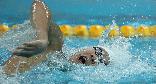  박태환은 베이징 올림픽에서 한국 수영 전체를 책임졌다.