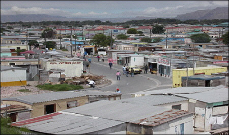 남아프리카공화국 케이프타운(Cape Town)의 빈민촌