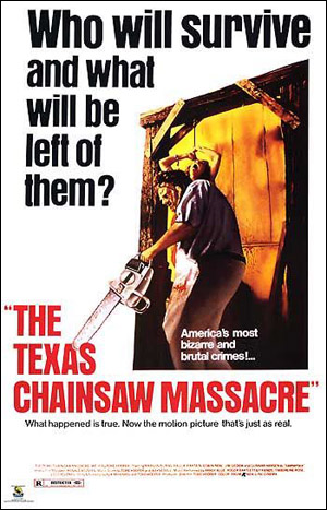 <텍사스 전기톱 살인사건> 포스터.