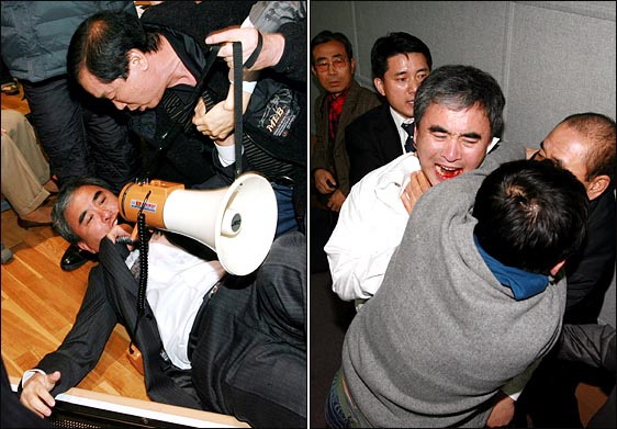 2006년, 교과서포럼 6차 심포지움이 열린 서울대 교육정보관 대강의실에서 발제자로 참석한 이영훈 교수는 '4·19혁명동지회' 회원들로부터 "숭고한 4·19 정신을 모독하지 말라"는 거센 항의를 받기도 했다. 