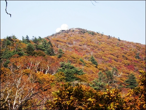  중청봉에 물든 단풍