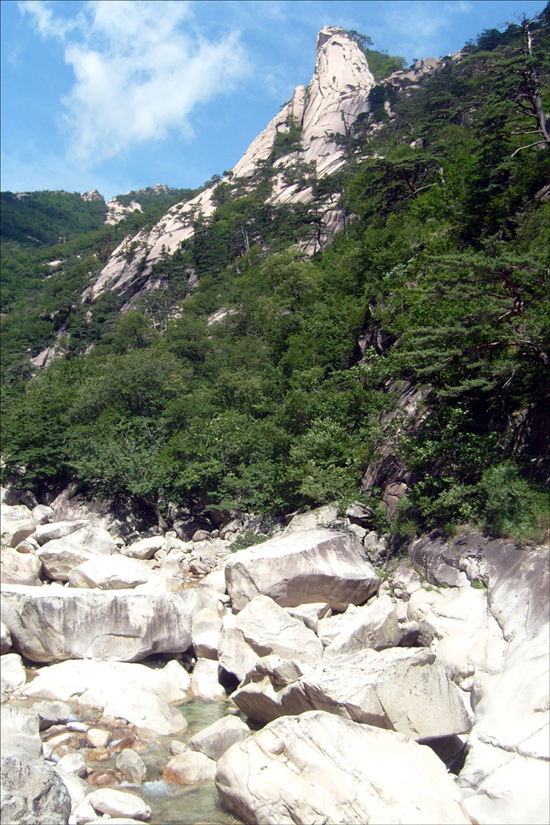 계곡과 산세가 절묘한 비경을 만들어내고 있는 구룡연