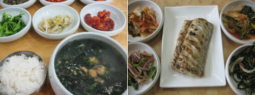 아침식사 제주 수협 앞에서 먹은 아침... 성게국은 신해조 식당. 갈치구이는 오는 날 속초식당에서...