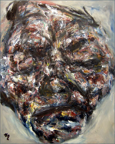 권순철 I '얼굴' 캔버스에 유채 162×130cm 2006. 이 작가는 고뇌하는 인간의 얼굴을 잘 표현하고 있다.