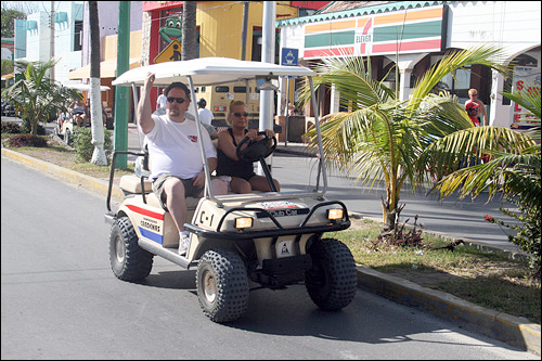 이슬라 무헤레스섬에서는 여행자들의 훌륭한 자가 이동수단이 된다. 