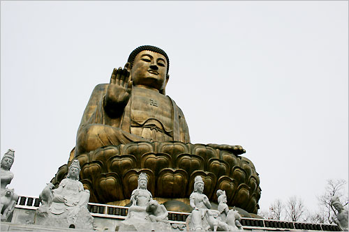 동양 최대(높이 36m)의 아미타부처님인 '남미륵사'의 황동좌불