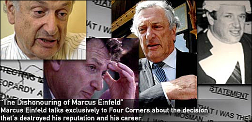 마커스 아인펠드 전 연방법원 판사의 영욕을 특집으로 보도한 호주국영 abc-TV. 
