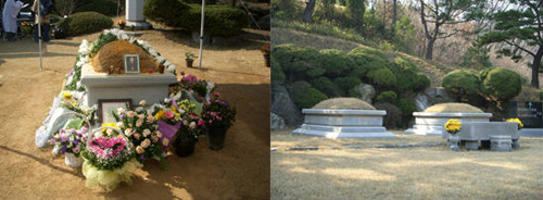 故 김수환추기경님 묘소는 1.2평, 일반인의 묘소는 제단앞까지 약 50평이나 되었다.
