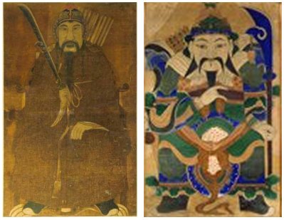 왼쪽은 국사당 소장(Copyright ⓒ 한국민족문화대백과) 오른쪽은 국립민속박물관 소장