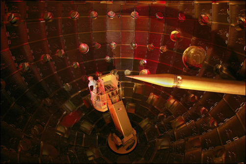 레이저 핵융합이 일어나는 실험실 내부
*출처 : http://www.flickr.com/photos/llnl/3421902499/in/set-72157607099824019/