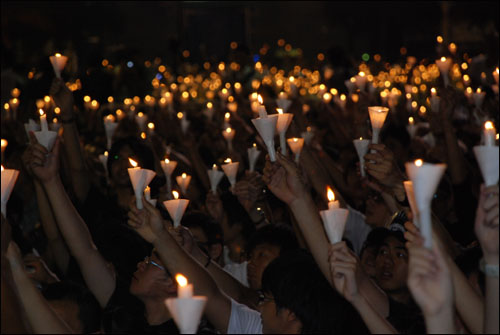 홍콩 촛불시위 전경.