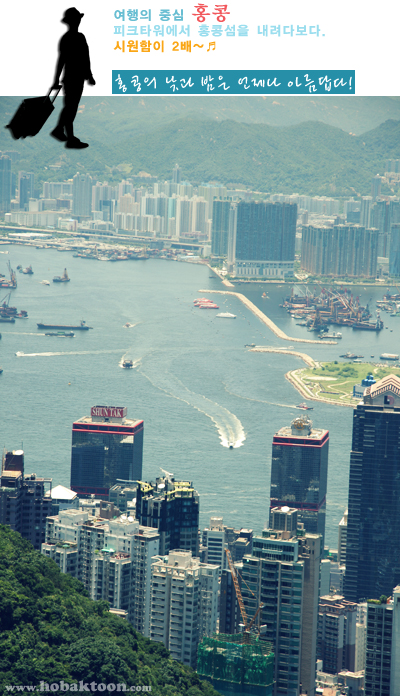 피크타워에서 바라본 아름다운 홍콩의 풍경