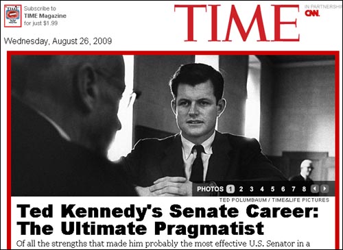 에드워드 케네디 상원의원의 사망을 보도하는 <타임>
