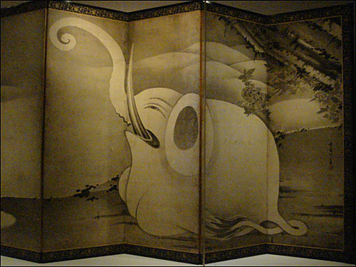 이토 자쿠추의 코끼리 그림 병풍(6 쪽)
