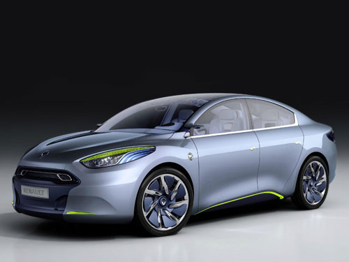 르노의 '플루언스 Z.E.' 콘셉트는 전기전용 자동차로 최대 160km까지 달릴 수 있다. 