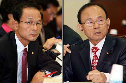 한나라당 김장수 의원(왼쪽)과 자유선진당 이진삼 의원(자료사진)