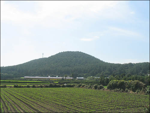 수산봉 고성 마을에서 본 수산봉