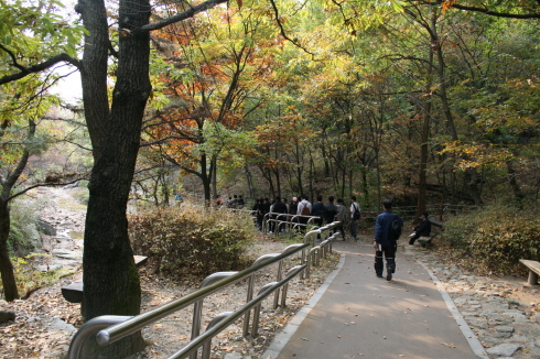 수락산 등산의 출발지까지 내려왔을 때 햇살이 맞아주었다 아침 일찍 서둘러 오르는 동안에는 산안개가 뿌옇게 덮였었는데 ...