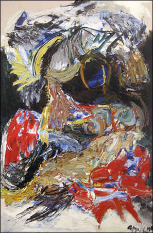  카렐 아펠(Karel Appel) I '산머리(Head in the Mountains)' 캔버스에 유화 190×130cm 1960