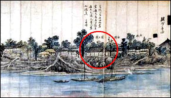 1796년 제작된 정수영의 <한임강명승도> 중 여주목 청심루 부분