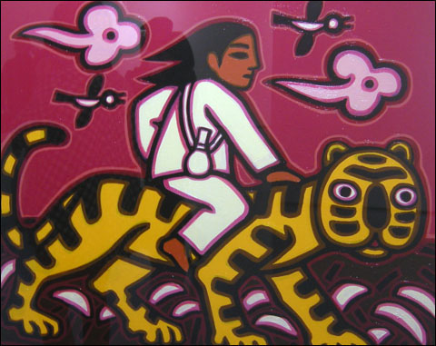 '호랑이를 탄 소년' 캔버스에 유채 112×112cm 2008 