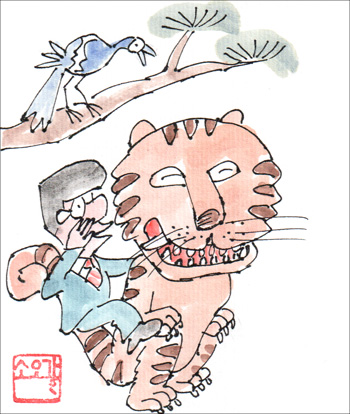 시사만화가 소오갈 안백룡 화백의 새해 축하그림 