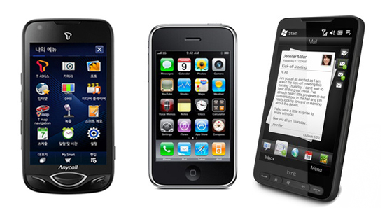 아이폰 3GS VS 옴니아2 VS HD2 