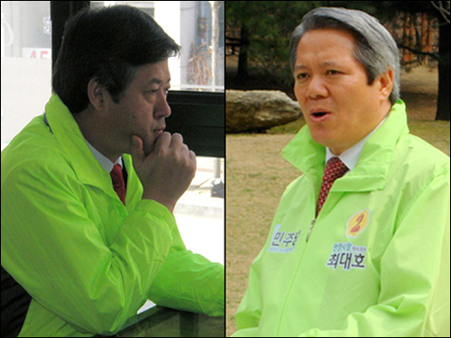 민주당 안양시장 경선 후보(왼쪽 이종태, 오른쪽 최대호)