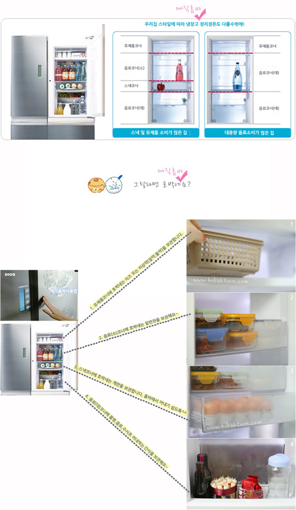 다양한 방법을 활용한 냉장고정리