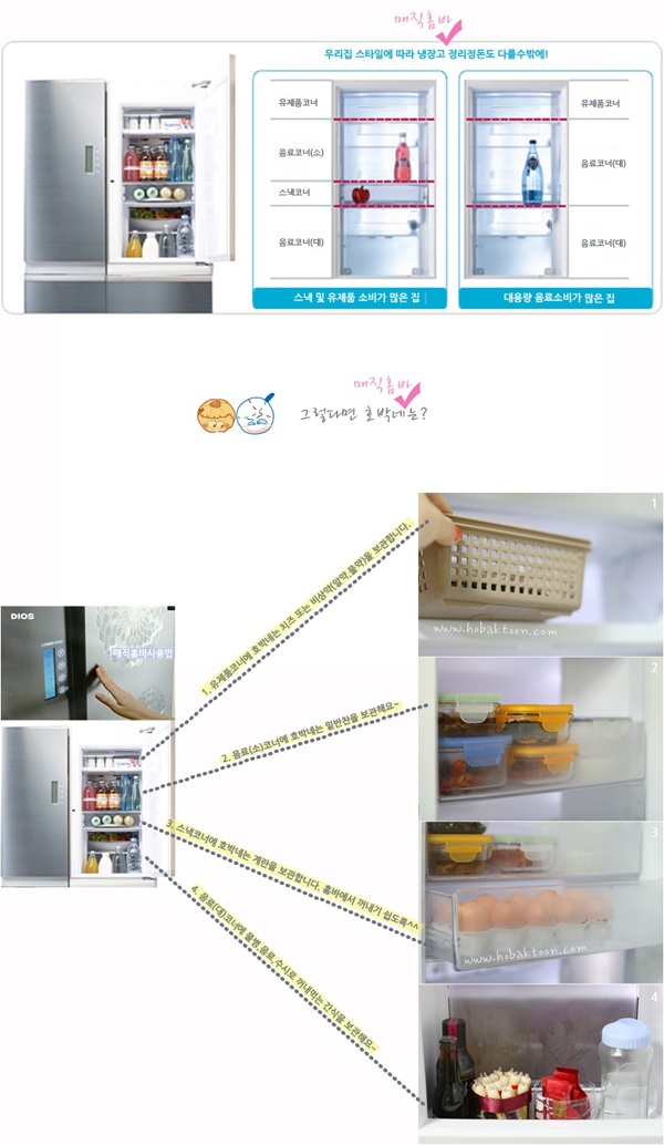 다양한 방법을 활용한 냉장고정리