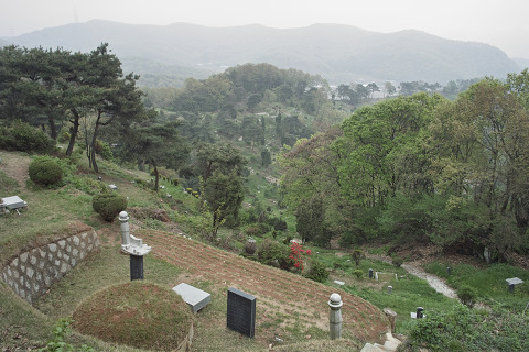 공원묘지가 자리하고 있는 덕에 좋은 풍광을 볼 수 있다.