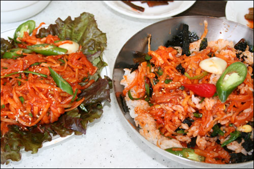 새콤달콤한 서대회와 서대회 비빔밥이다.