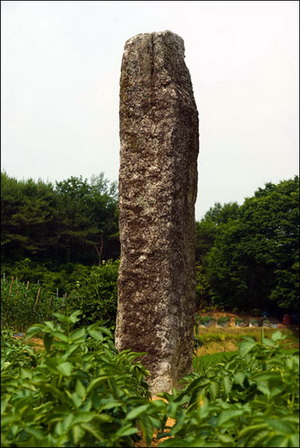 가구리 선돌은 높이 3m, 너비 0.66m, 두께 0.45m로 안동 지역의 선돌 중 가장 규모가 크다.