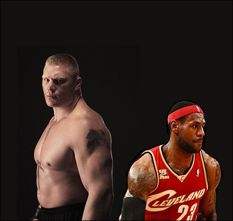  UFC 헤비급 챔피언 브록 레스너(왼쪽)와 미 프로농구(NBA) 슈퍼스타 '킹(King)' 르브론 제임스는 사이즈와 스피드-운동능력-센스를 모두 갖춘 이른바 '괴물'들이다.
