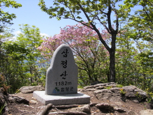  삼정산 , 중간의 헬기장을 정상으로 착각하기 쉽다. 